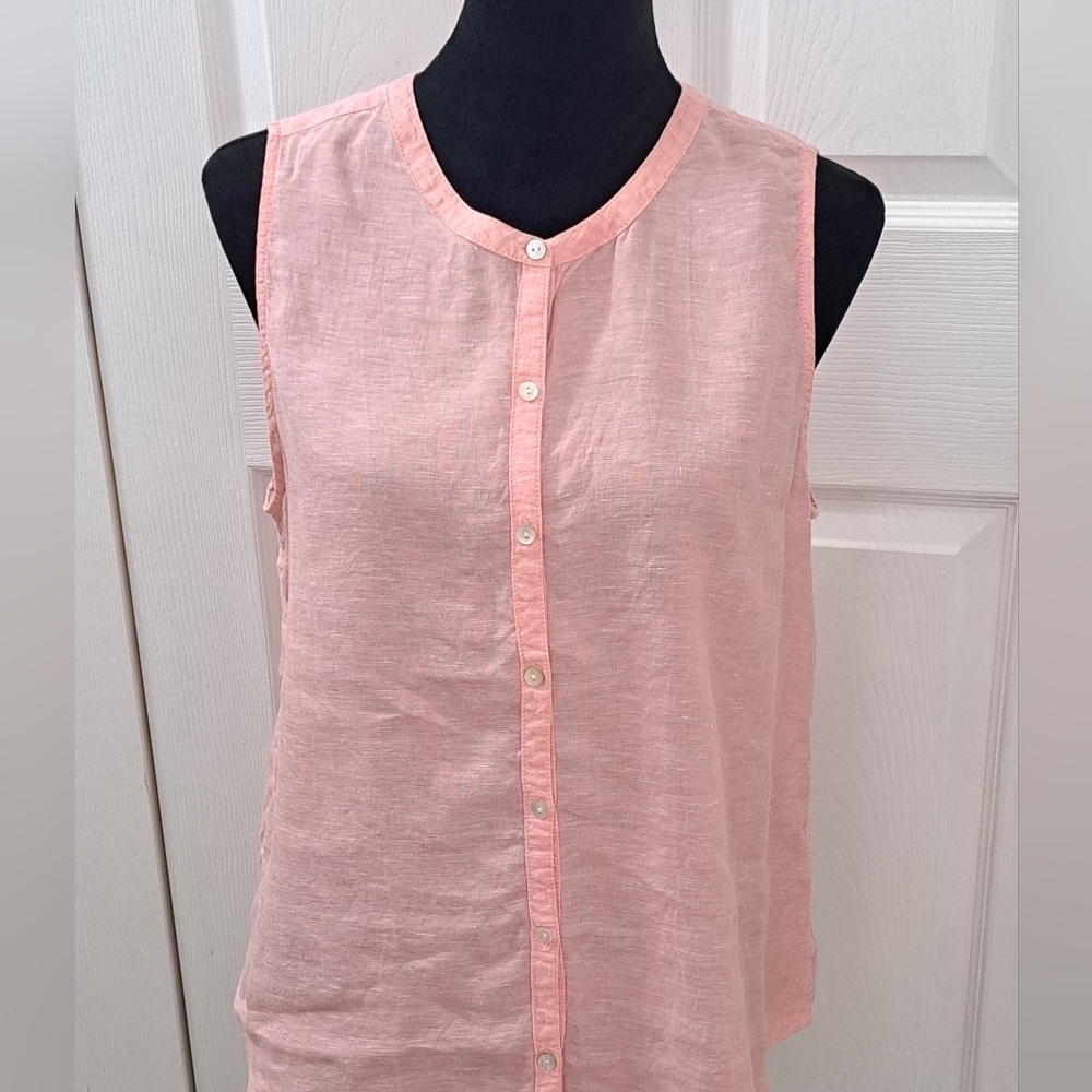 Christian Siriano 100% Linen Button Up Blouse   Size M